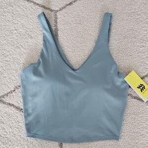 Blue V-Neck Women's Top